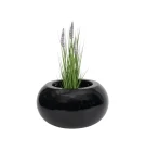 Donica okrągła 47 cm włókno szklane UFO CZARNA POŁYSK | 47x28 cm