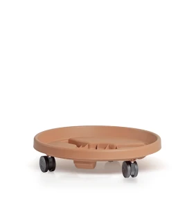 Podstawka pod donicę na kółkach okrągła 30 cm terakota