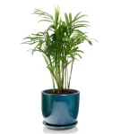 Donica ceramiczna szkliwiona okrągła 32 cm TURKUSOWA | 32x27 cm