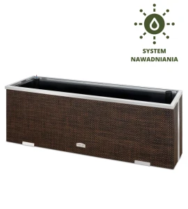Donica ogrodowa prostokątna rattanowa 125x43 cm , system nawadniania, różne kolory