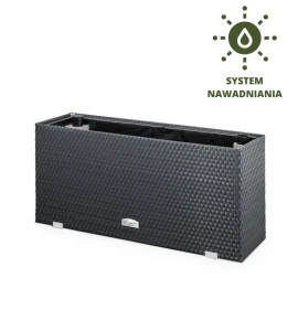 Donica rattanowa 95x43 cm prostokątna bez listew, system nawadniania, różne kolory