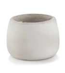 Donica okrągła ceramiczna 33 cm imitacja betonu JASNY SZARY | 33x23 cm