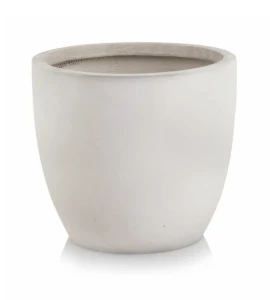 Ceramiczna donica okrągła 45cm imitacja betonu JASNY SZARY | 45X44 CM