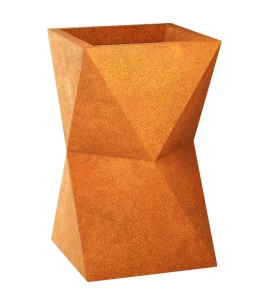 Donica geometryczna Corten AMPOLLETA S| 45x45x82 cm