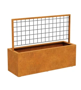 Donica z pergolą Corten Red Centro 4 | 150x50x120 cm