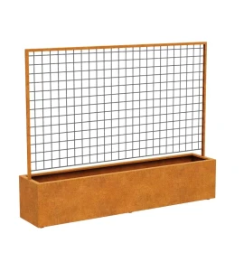 Donica z pergolą Corten Red Centro 9 | 250x50x200 cm