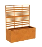 Donica z pergolą Corten Coverra 2B | 150x60x180 cm