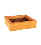 Palenisko kwadratowe z rusztem Stal Corten Hogar 2| 100x100 cm