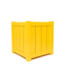 Donica metalowa żółta Z DESECZKAMI| 37x37x40 cm