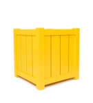 Donica metalowa żółta Z DESECZKAMI| 50x50x50 cm