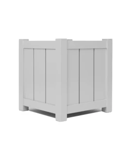 Donica metalowa jasny grafit Z DESECZKAMI| 37x37x40 cm