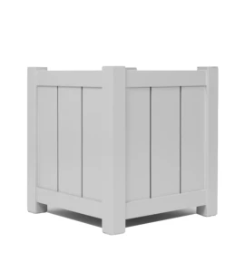 Donica metalowa jasny grafit Z DESECZKAMI| 50x50x50 cm