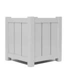 Donica metalowa jasny grafit Z DESECZKAMI| 57x57x60 cm