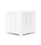 Donica metalowa biała Z DESECZKAMI| 37x37x40 cm