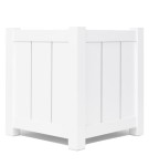 Donica metalowa biała Z DESECZKAMI | 77x77x75 cm