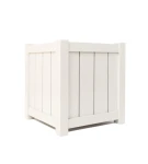 Donica metalowa beżowa Z DESECZKAMI| 37x37x40 cm