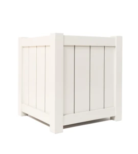 Donica metalowa beżowa Z DESECZKAMI| 50x50x50 cm