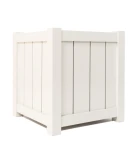 Donica metalowa beżowa Z DESECZKAMI| 57x57x60 cm