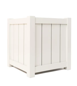 Donica metalowa beżowa Z DESECZKAMI| 57x57x60 cm