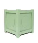 Donica metalowa pastelowa zieleń Z KÓŁKIEM| 50x50x50 cm
