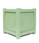 Donica metalowa pastelowa zieleń Z KÓŁKIEM| 57x57x60 cm