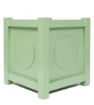 Donica metalowa pastelowa zieleń Z KÓŁKIEM| 77x77x75 cm