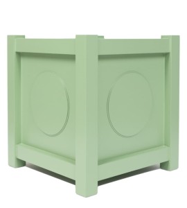 Donica metalowa pastelowa zieleń Z KÓŁKIEM| 77x77x75 cm