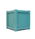 Donica metalowa turkusowa Z KÓŁKIEM| 37x37x40 cm