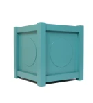 Donica metalowa turkusowa Z KÓŁKIEM| 50x50x50 cm
