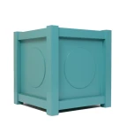 Donica metalowa turkusowa Z KÓŁKIEM| 57x57x60 cm