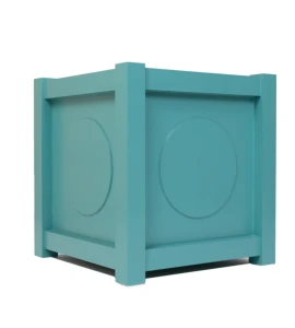 Donica metalowa turkusowa Z KÓŁKIEM| 57x57x60 cm