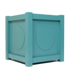 Donica metalowa turkusowa Z KÓŁKIEM| 77x77x75 cm