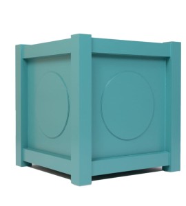 Donica metalowa turkusowa Z KÓŁKIEM| 77x77x75 cm