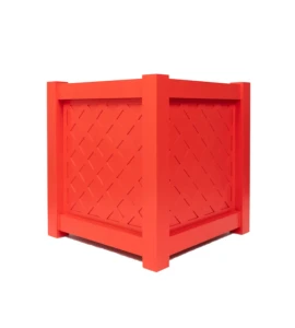 Donica metalowa czerwony kubański Z KRATKĄ| 37x37x40 cm