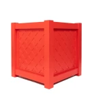 Donica metalowa czerwony kubański Z KRATKĄ| 50x50x50 cm