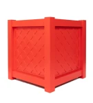 Donica metalowa czerwony kubański Z KRATKĄ| 57x57x60 cm