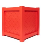 Donica metalowa czerwony kubański Z KRATKĄ| 77x77x75 cm