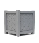 Donica metalowa jasny grafit Z KRATKĄ| 50x50x50 cm