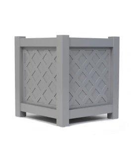 Donica metalowa jasny grafit Z KRATKĄ| 50x50x50 cm