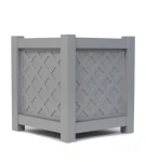 Donica metalowa jasny grafit Z KRATKĄ| 57x57x60 cm