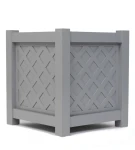 Donica metalowa jasny grafit Z KRATKĄ| 77x77x75 cm