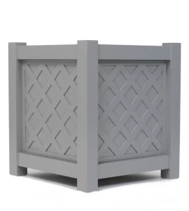 Donica metalowa jasny grafit Z KRATKĄ| 77x77x75 cm