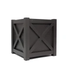 Donica metalowa brązowa Z KRZYŻYKIEM| 37x37x40 cm