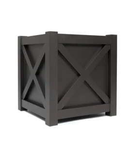 Donica metalowa brązowa Z KRZYŻYKIEM| 50x50x50 cm