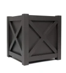 Donica metalowa brązowa Z KRZYŻYKIEM| 57x57x60 cm