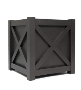 Donica metalowa brązowa Z KRZYŻYKIEM| 57x57x60 cm