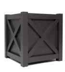 Donica metalowa brązowa Z KRZYŻYKIEM | 77x77x75 cm