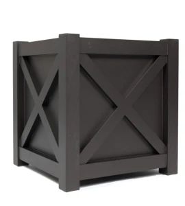 Donica metalowa brązowa Z KRZYŻYKIEM | 77x77x75 cm