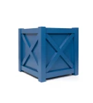 Donica metalowa niebieska Z KRZYŻYKIEM| 37x37x40 cm