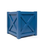 Donica metalowa niebieska Z KRZYŻYKIEM| 50x50x50 cm